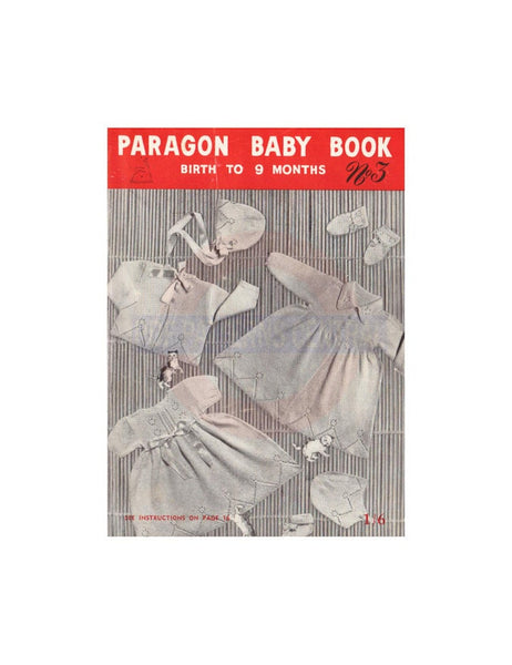 Paragon Baby Book No 3 booklet - Vintage 50s - 11 Knitting Patterns Baby Clothes Instant Download PDF 20 pages