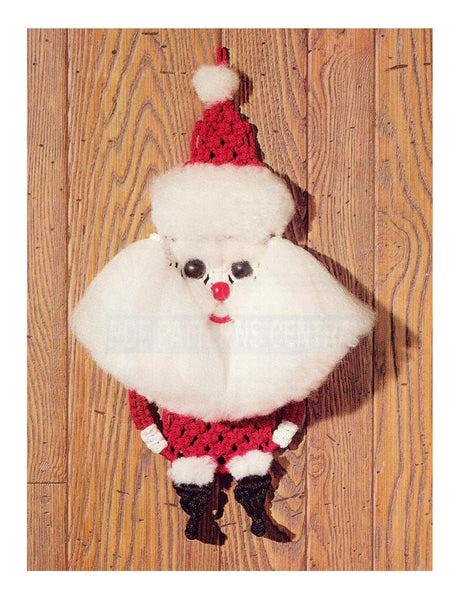 Vintage 70s Macrame Santa Pattern Instant Download PDF 3 + 2 pages
