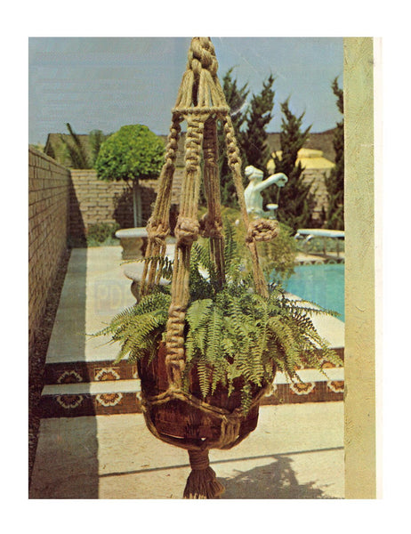 70s macrame plant hanger Vintage 70s Macrame Rapuntzel's Braids Plant Hanger Pattern Instant Do – Patterns Central