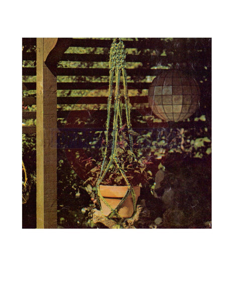 Vintage 70s Macrame Sea Wind Plant Hanger Pattern Instant Download PDF 2 pages plus a file with extra information about knots