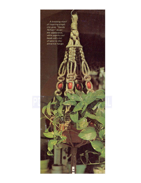 Vintage 70s Macrame Gentle Refrain Plant Hanger Pattern Instant Download PDF 2 + 2 pages