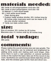 Vintage 1970s Dana's Den Window Covering Pattern Instant Download PDF 2 pages