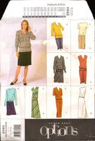 Vogue 2593 Easy Options Top and Skirt in Eight Styles and Variations, Uncut, Factory Folded Sewing Pattern Size 12-14-16