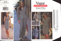 Vogue Career Wardrobe 1546 Tamotsu Jacket, Sleeveless Dress, Top, Skirt & Tapered Pants, Uncut, Factory Folded Sewing Pattern Size 6-10