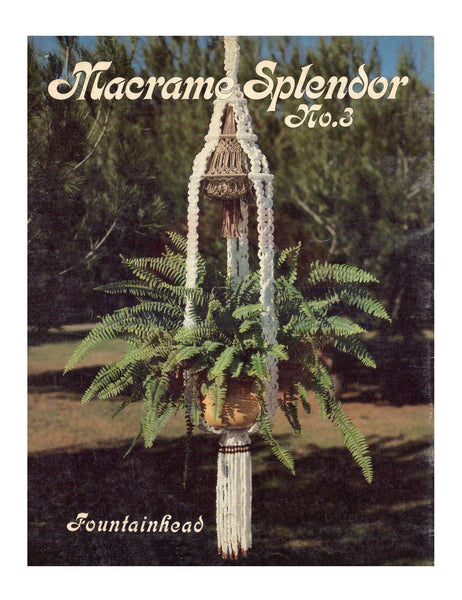 Vintage 70s Macrame "Fountainhead" Plant Hanger Pattern Instant Download PDF 2 + 2 pages