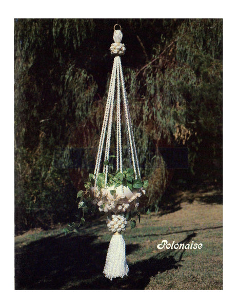 Vintage 70s Macrame "Polonaise" Plant Hanger Pattern Instant Download PDF 2 + 2 pages