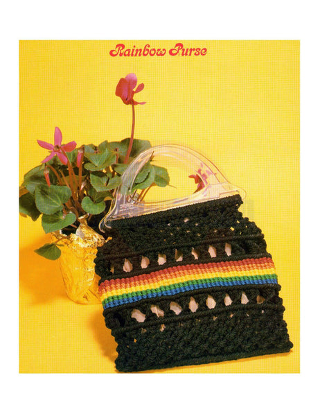 Vintage 70s Macrame "Rainbow Purse" Pattern Instant Download PDF 2 + 2 pages