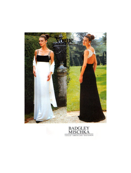 Vogue American Designer 1903 Badgley Mischka Lined, Floor Length Evening, Bridesmaid, Prom Dress, Uncut, F/F, Sewing Pattern Size 8-12