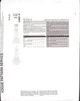 Vogue Designer Original 2931 Bellville Sassoon Fitted, Lined Evening, Prom, Fishtail Dress, U/C, F/F, Sewing Pattern Size 6-10 or 12-16