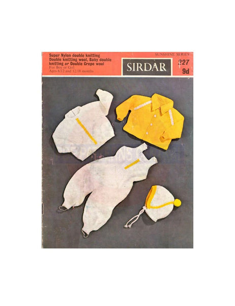 Sirdar 227 Knitted 60s Pram Set For Boy Or Girl Instant Download PDF 12 pages