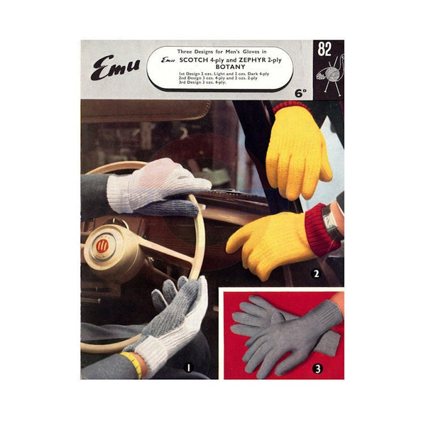 Emu 82 Three 50s Knitted Glove Patterns Instant Download PDF 4 pages
