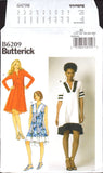 Butterick 6209 Shaped Hemline Dress with V-Neckline and Sleeve Length Variations, Uncut, Factory Folded Sewing Pattern Multi Size 14-22