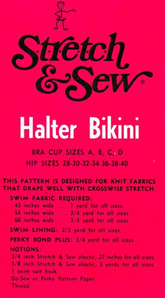 70s Women's Two-Piece Halter Bikini with Hipster Briefs, Multi Hip Siz –  Patterns Central
