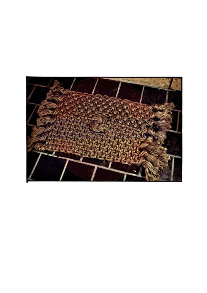 Vintage 1970s Macrame Door Mat Pattern Instant Download PDF 1.5 + 7 pages