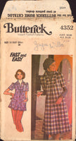 Butterick 4352 Loose Fitting, A-Line Dress or Top with Short Sleeves and Pointed Collar, Uncut, Factory Folded, Sewing Pattern Size 12
