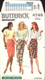 Butterick 4745 Wrap Skirt in Two Lengths with Tie Ends or Waistband Hook/Eye Closure, Uncut, Factory Folded, Sewing Pattern Size 12-14-16