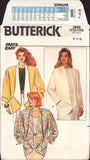 Butterick 3686 Very Loose Fitting Below Hip Length Jacket with Three Quarter Sleeves, Uncut, Factory Folded, Sewing Pattern Multi Size 6-14