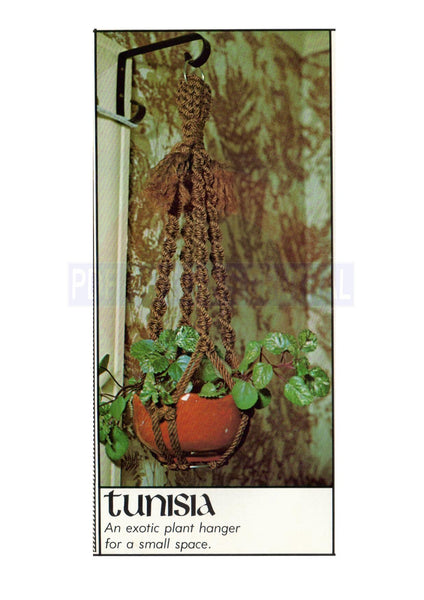 Vintage 70s Macrame Plant Hanger "Tunesia" Pattern Instant Download PDF 1.5 + 5 pages