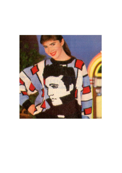 Vintage Elvis Presley Knitted Sweater Pattern Instant Download PDF 5 pages