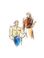 Kwik Sew 1767 Blouse with Long Cuffed Sleeves, Shoulder Yokes & Neckline Variations, U/C, Factory Folded, Sewing Pattern Multi Size XS-L