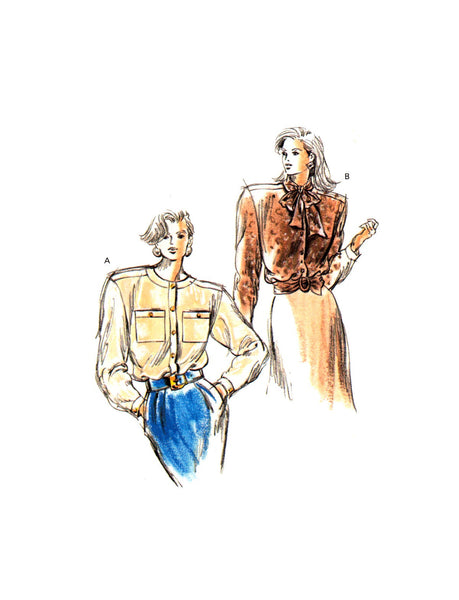 Kwik Sew 1767 Blouse with Long Cuffed Sleeves, Shoulder Yokes & Neckline Variations, U/C, Factory Folded, Sewing Pattern Multi Size XS-L