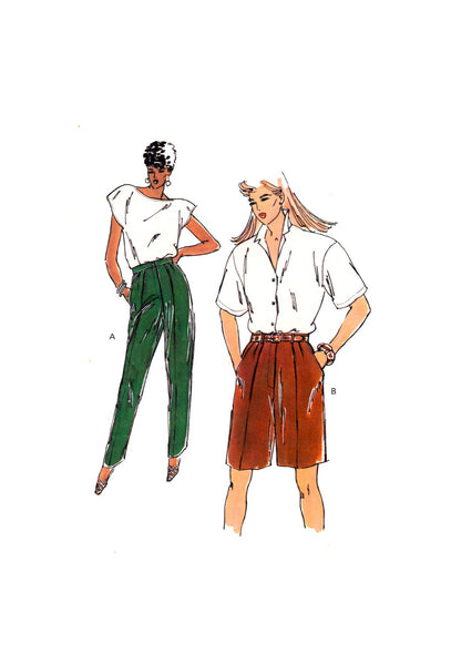 Kwik Sew 1817 Tucked Pants and Shorts with Optional Side Pockets and Belt Loops, Uncut, Factory Folded Sewing Pattern Multi Size 6-12