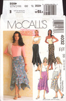McCall's 4032 Asymmetrical, Handkerchief Skirt with Seam Detail with Bias Option, Uncut, Factory Folded, Sewing Pattern Multi Size 12-18