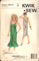 Kwik Sew 1517 Sleeveless Dress with Hemline Gussets or Straight Side Vent Skirt, Uncut, Factory Folded, Sewing Pattern Multi Size XS-L