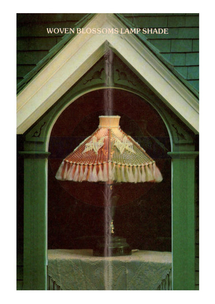 Vintage 70s Macrame Woven Blossoms Lamp Shade Pattern Instant Download PDF 2 + 3 pages