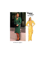 Vogue Paris Original 1403 Emanuel Ungaro Fitted,  Wrap Evening Dress in Two Lengths, Uncut, Factory Folded, Sewing Pattern Size 10