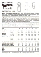 Lincraft 1004 Fitted, Button Front Pinafore in Two Lengths and Waistcoat/Vest, Uncut, Factory Folded, Sewing Pattern Multi Size 8-18