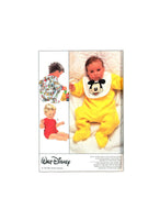 Simplicity 8264 Mickey Mouse Licensed Transfer Bib & Babies' Footed or Short Sleeper, Uncut, Factory Folded Sewing Pattern Size 6 Mths