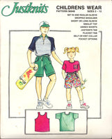 Justknits 96948 Childs' Wear: Tops with Collar and Sleeve Variations & Shorts, Part Cut, Factory Folded, Sewing Pattern Multi Size 2-12