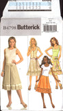 Butterick 4798 Lined Skirts with Ruffle Variations, Uncut, Factory Folded Sewing Pattern Size 6-12