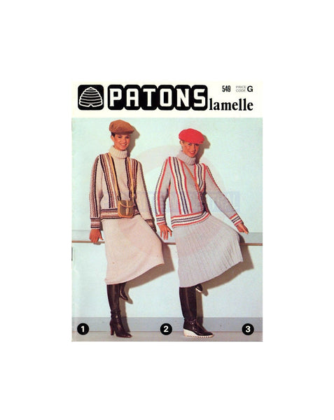 Patons Book 549 Lamelle - Eight 70s Crochet/Knitting Patterns Instant Download PDF 16 pages