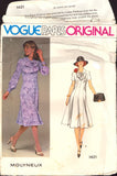 Vogue Paris Original 1421 Molyneux Semi-Fitted Dress with Princess Seams, Inverted Pleats, Pointed Collar Sewing Pattern Size 10