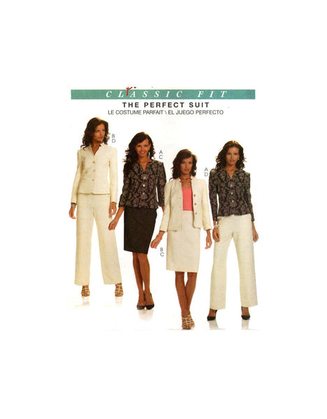 McCall's 6042 Palmer Pletsch The Perfect Suit: Lined Jacket, Skirt and Pants, Uncut, Factory Folded Sewing Pattern Size 8-14