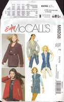 McCall's 6208 Loose Fitting Cardigans and Belt, Uncut, Factory Folded Sewing Pattern Plus Size 16-18-20-22