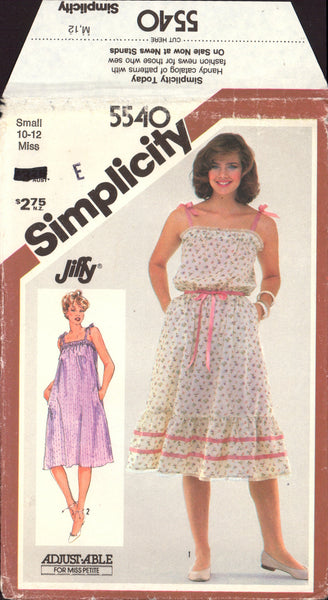 Simplicity 5540 Sundress or Tent Dress with Shoulder Tie and Optional – Patterns Central