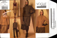 Vogue 1141 Plus Size Lined Jacket, Top, Bias Skirt and Pants, Uncut, Factory Folded Sewing Pattern Size 14-20