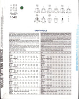 Vogue Basic Design 1042 Loose Fitting Blouses with Shaped Hemline and Long or Short Sleeves, U/C, F/Folded, Sewing Pattern Size 6-10