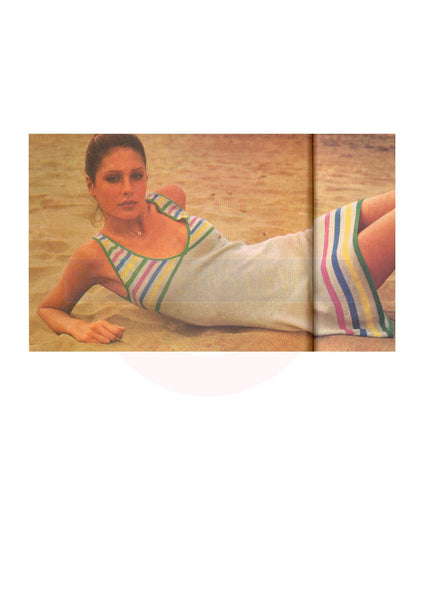 1970s Knitted Swimwear Bust Size 32-34 in Instant Download PDF 3 pages
