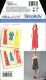 Simplicity 1804 Day or Evening Dress in Two Lengths with Neckline and Sleeve Variations, Uncut, Factory Folded, Sewing Pattern Size 6-14