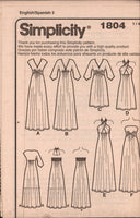 Simplicity 1804 Day or Evening Dress in Two Lengths with Neckline and Sleeve Variations, Uncut, Factory Folded, Sewing Pattern Size 6-14