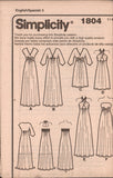 Simplicity 1804 Day or Evening Dress in Two Lengths with Neckline and Sleeve Variations, Uncut, Factory Folded, Sewing Pattern Size 6-14