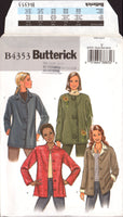 Butterick 4353 Loose Fitting Jacket with Patches, Appliques, Topstitch Trim or Unfinished Edges, U/C, F/F Sewing Pattern Multi Size 4-14