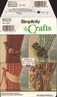 Simplicity Crafts 8522 Shirley Botsford Design Curtain Tiebacks in Eleven Style Variations, Uncut, Factory Folded, Sewing Pattern