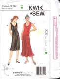 Kwik Sew 3032 Pullover Knit Tops with Neckline Variations & Flounced Skirt in Two Lengths, U/C, F/Folded, Sewing Pattern Multi Size XS-XL