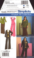 Simplicity 1945 Khaliah Ali Collection Pants, Skirt, Knit Tops and Cardigan, Uncut, Factory Folded Sewing Pattern Multi Plus Size 10-18