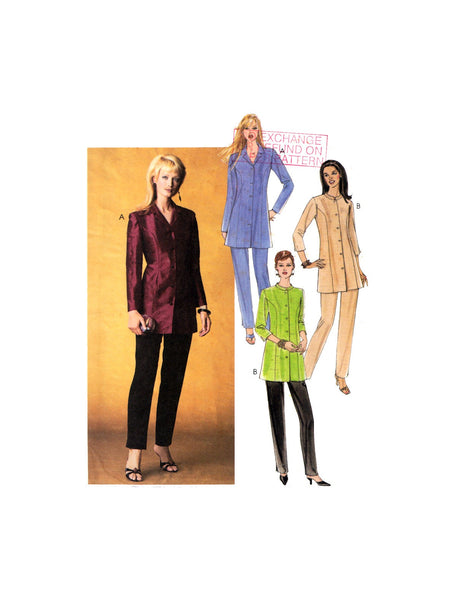 McCall's 3466 Princess Seamed Tunic with Sleeve Length and Neckline Variations and Pants, Uncut, Factory Folded, Sewing Pattern Size 12-16
